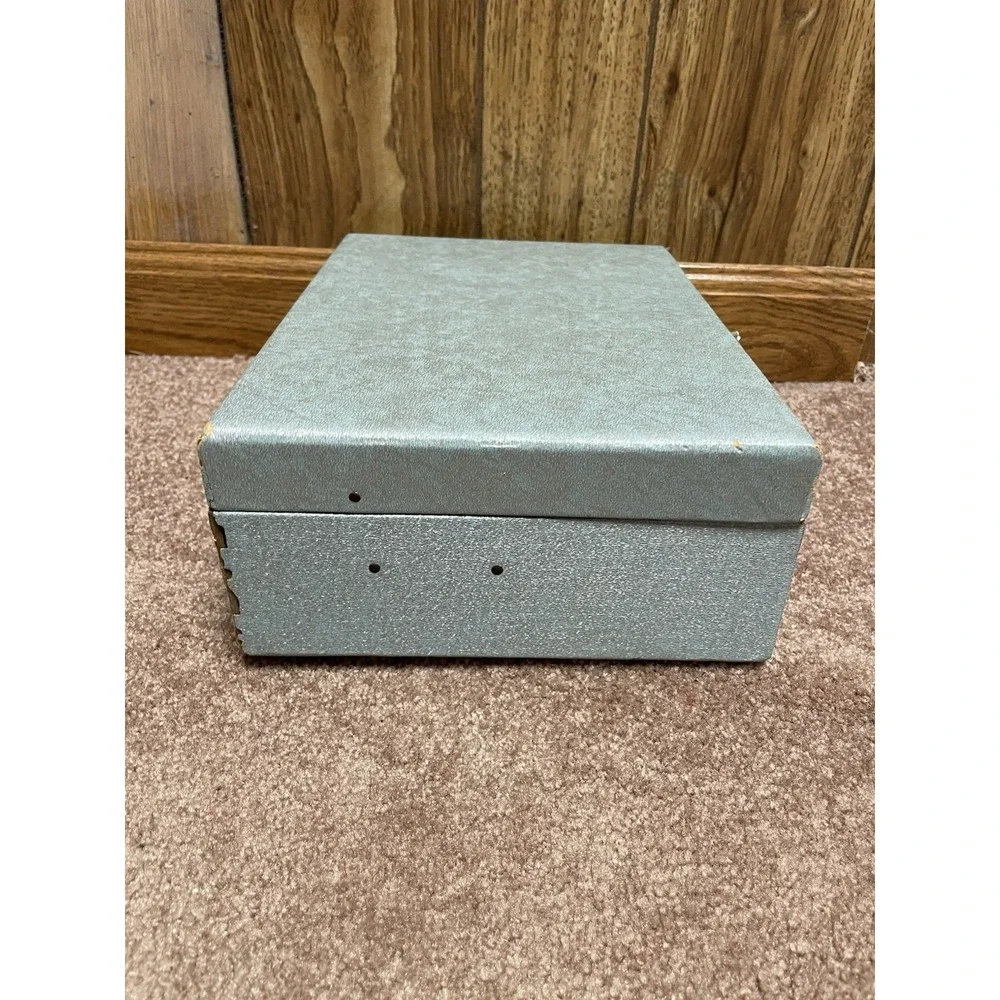 Vintage 1960's LADY BUXTON‎ Mid Century 2 Tier Blue Jewelry Box Blue Velvet